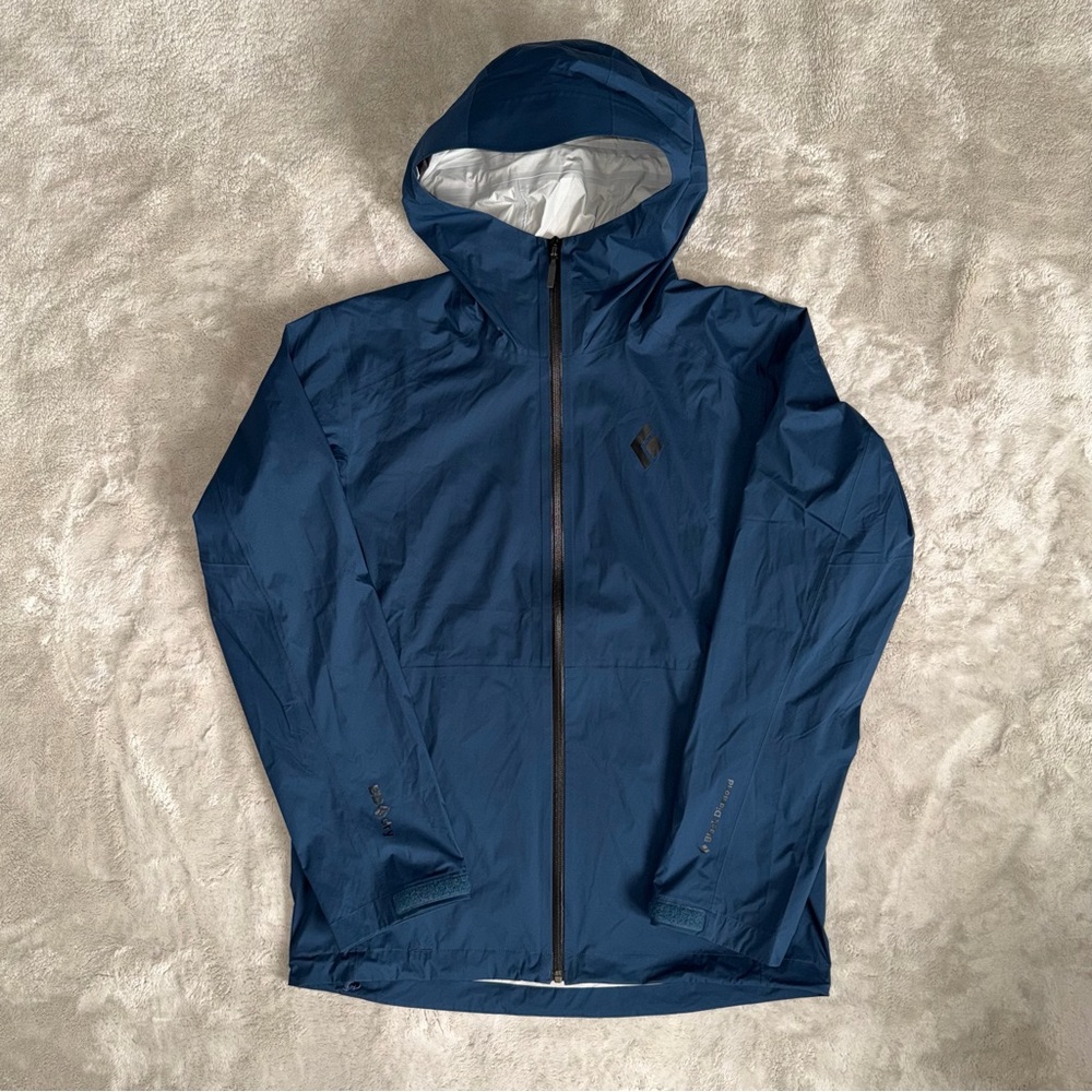 Black Diamond Men’s Stormline Stretch Rain Shell Lightweight Jacket Medium Blue